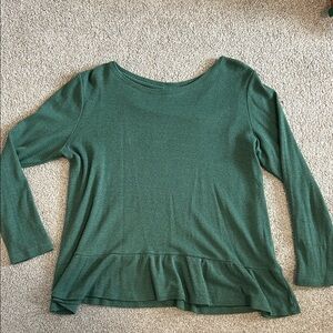 Jane and Delancey Forest Green Long Sleeve Top